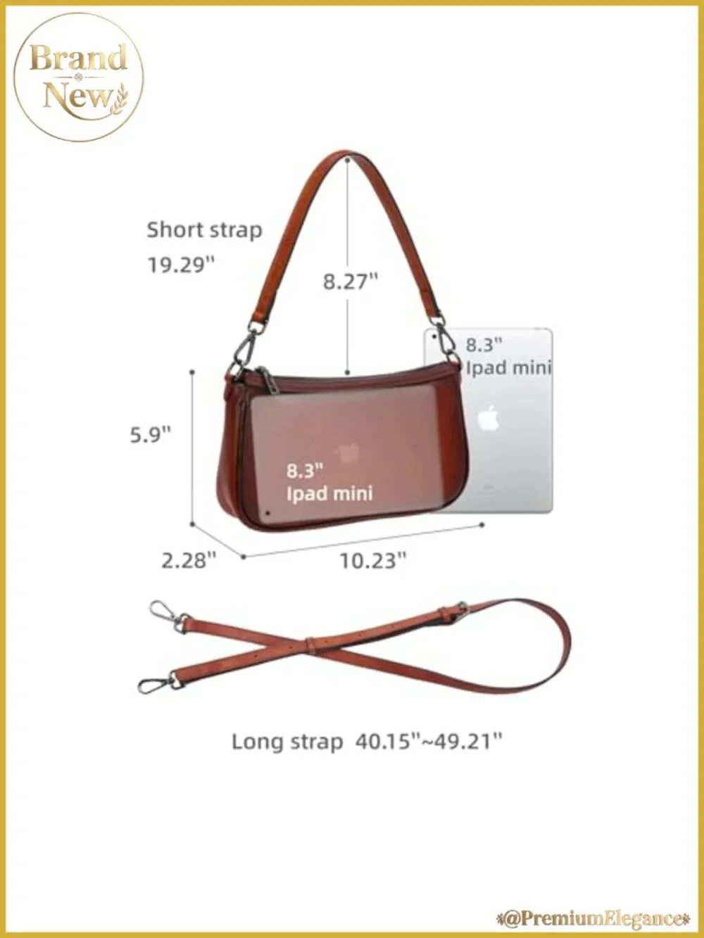 Vintage Leather Crossbody Hobo Bag Women Small Shoulder Purse Satchel with Two